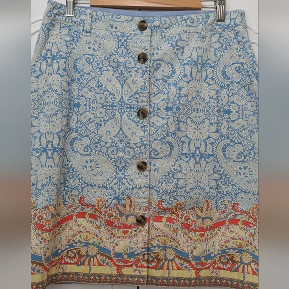 Lands' End Blue A-Line Knee-Length Skirt for Casual Wear - Picture 3 of 11